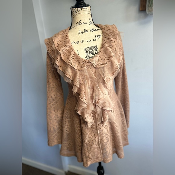 Ryu Anthropologie cardigan whimsical regency prairie chic feminine pioneer boho - Picture 1 of 12